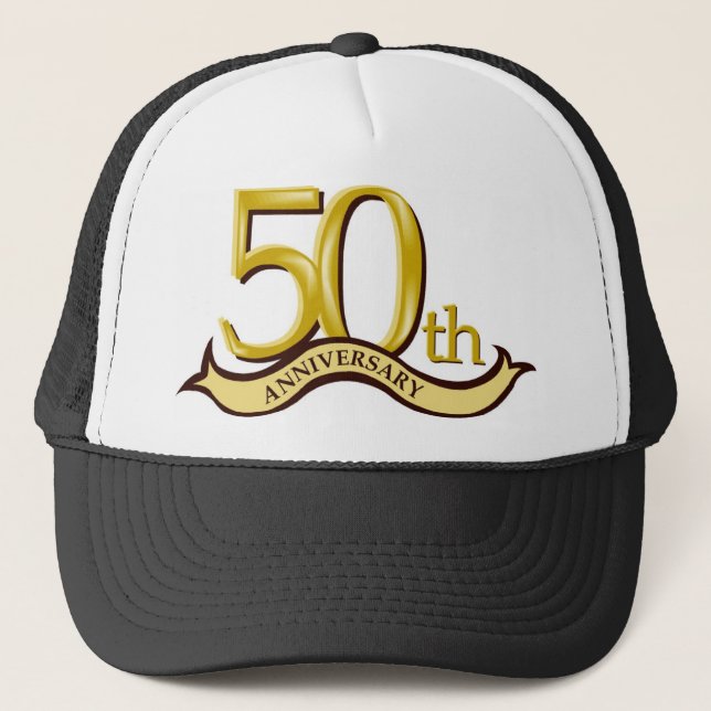 Personalized 50th Anniversary Gift Trucker Hat (Front)