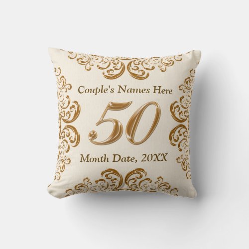 Personalized 50th Anniversary Gifts Pillow