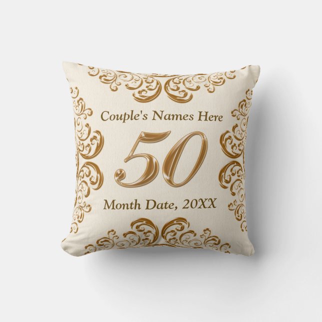 Personalized 50th Anniversary Gifts, Pillow (Front)