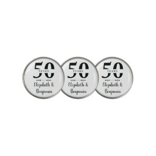 Personalized 50th Anniversary Golden Wedding Gift Golf Ball Marker
