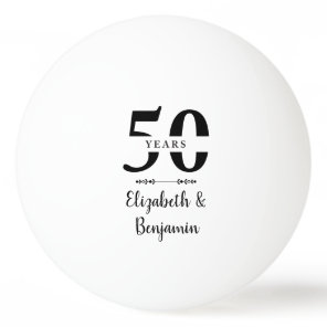 Personalized 50th Anniversary Golden Wedding Gift Ping Pong Ball
