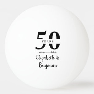 Personalized 50th Anniversary Golden Wedding Gift Ping Pong Ball