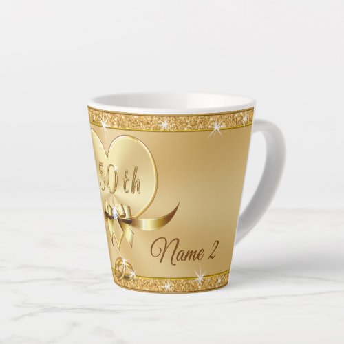 Personalized 50th Anniversary Mugs Latte Latte Mug