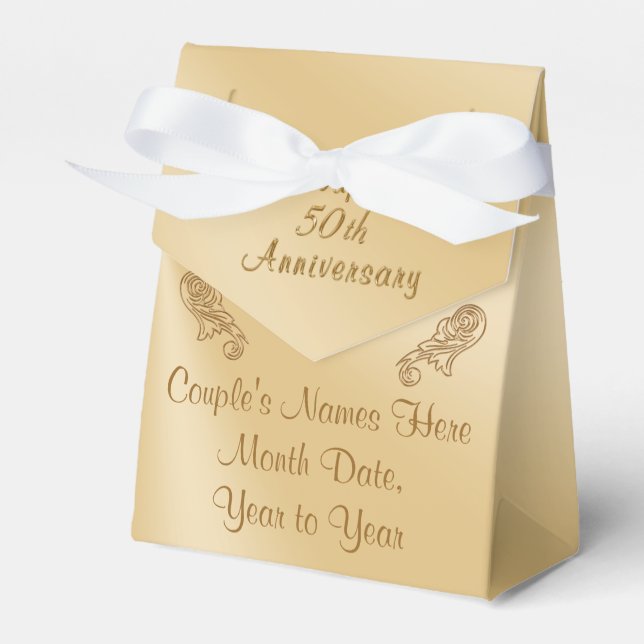 Personalized 50th Anniversary Party Favors Boxes (Front Side)