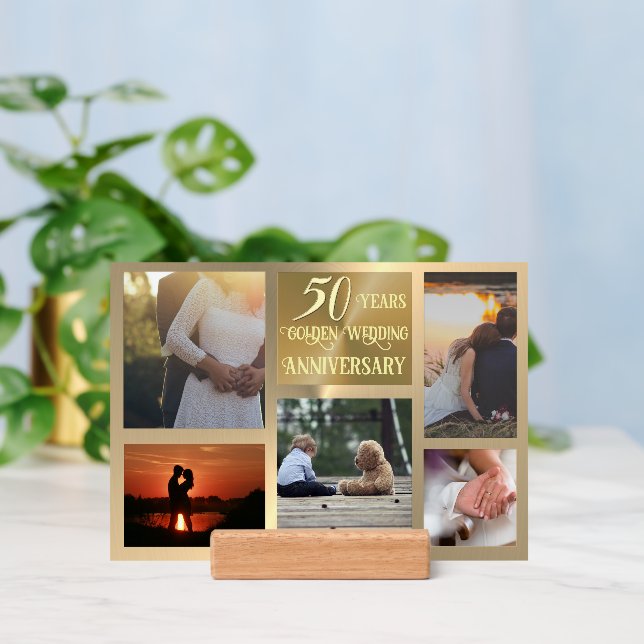 Personalized 50th Anniversary Photo Collage Holder (Insitu 3)