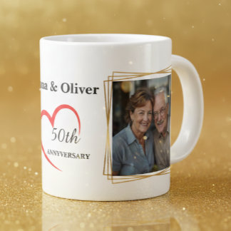 Personalized 50th Anniversary Photo Mug