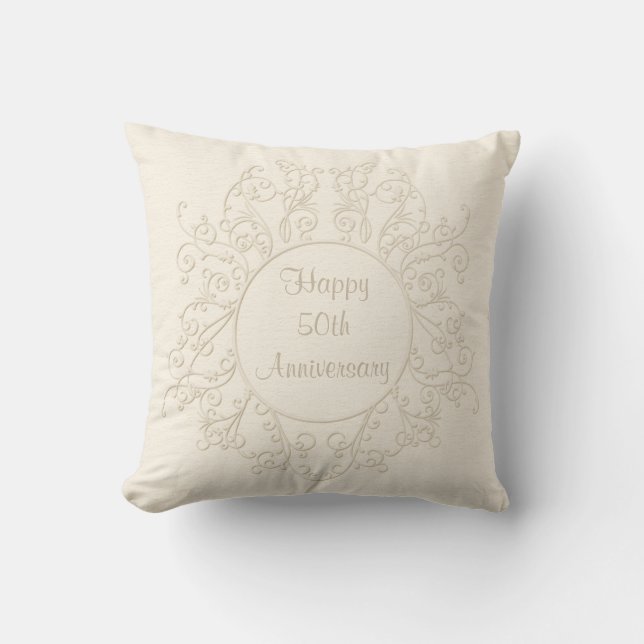 Personalized 50th Anniversary Pillow Couples NAMES (Front)