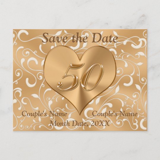 personalized 50th anniversary save the date cards zazzle com