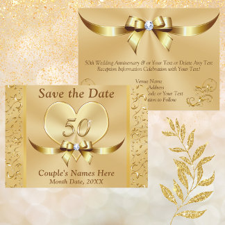 Personalized 50th Anniversary Save the Date Cards