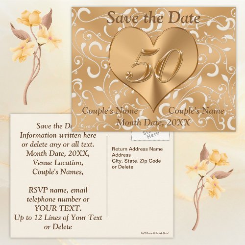 Personalized 50th Anniversary Save the Date Cards