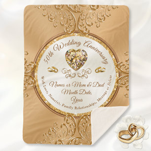 Personalized, 50th Anniversary Throw Blanket