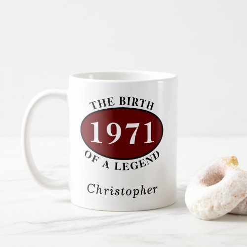 Personalized 50th Birthday 1971 Birth Of A Legend Coffee Mug