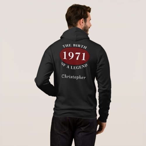 Personalized 50th Birthday 1971 Birth Of A Legend  Hoodie
