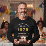 Personalized 50th Birthday 1976 Add Name T-Shirt<br><div class="desc">50th Birthday add your name T-shirt. Edit the name and year with the template provided. A wonderful custom black birthday T-shirt. More gifts and party supplies available with the "Legendary" design in the store.</div>