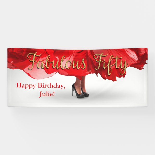 Personalized 50th Birthday Banner (Horizontal)