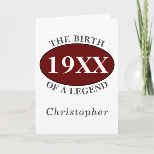 Personalized 50th Birthday Birth Of A Legend Retro Card