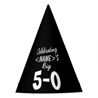 Personalized 50th Birthday Black White Paper Hat
