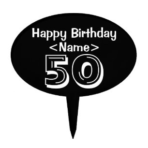 Personalized 50th Birthday Cake Topper Party