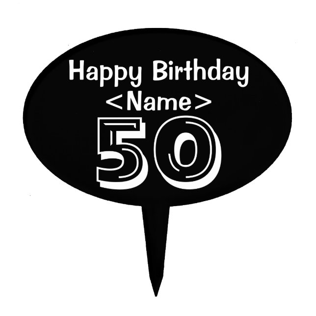 Personalized 50th Birthday Cake Topper Party (Front)