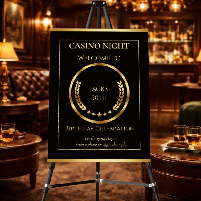 Personalized 50th Birthday Casino Welcome Sign (Creator Uploaded)