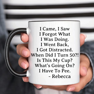 Personalized 50th Birthday Celebration Two-Tone Coffee Mug