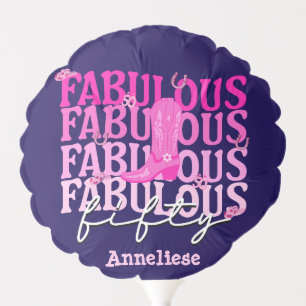 Personalized 50th Birthday Cowgirl Boot Balloon