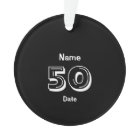 Personalized 50th Birthday Gag Gift Black White