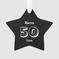 Personalized 50th Birthday Gag Gift Black White