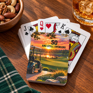 Personalized 50th Birthday Golf Party Golf Cart Poker Cards