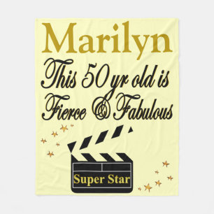 PERSONALIZED 50TH BIRTHDAY MOVIE STAR BLANKET