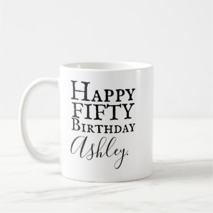 Personalized 50th birthday mug