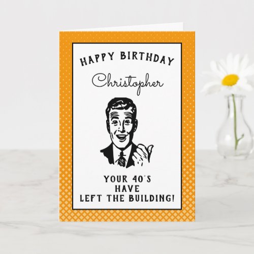 Personalized 50th Birthday Over The Hill Funny Card