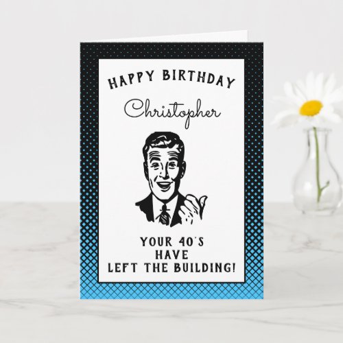 Personalized 50th Birthday Over The Hill Funny Card