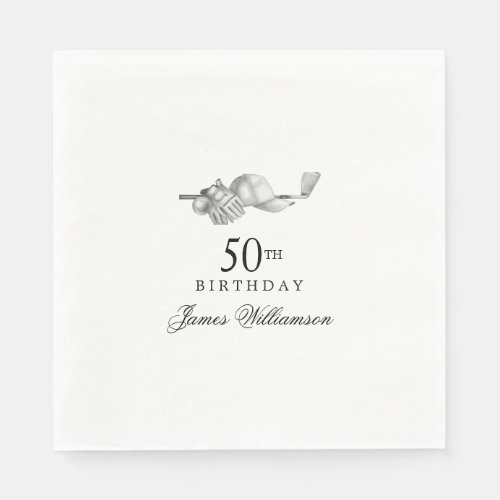 Personalized 50th Birthday Party Golf Theme Napkins