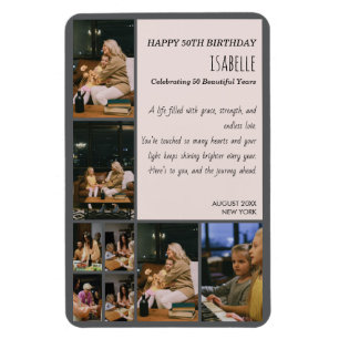 Personalized 50th Birthday Photo Collage Flexible  Magnet
