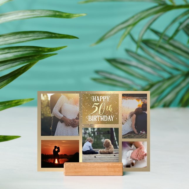 Personalized 50th Birthday Photo Collage Holder (Insitu 2)