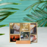 Personalized 50th Birthday Photo Collage Holder<br><div class="desc">Elegant personalised 50th birthday photo collage gift idea. This two sided photo holder and wooden stand is a great way to display favourite photos or pictures. Great birthday gift idea for family or friends.</div>