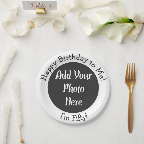 Personalized 50th Birthday Photo Paper Plate