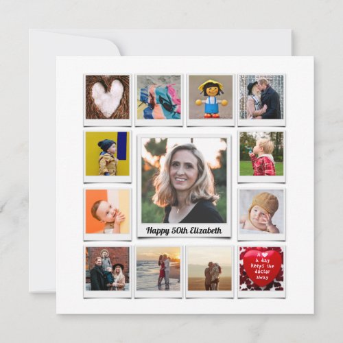 Personalized 50th Birthday Photo Template Modern