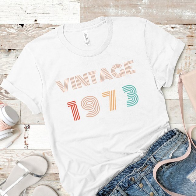 Personalized 50th Birthday Vintage 1973 T-Shirt (Creator Uploaded)