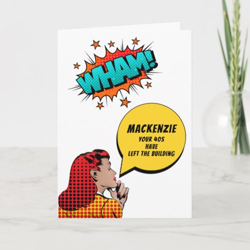 Personalized 50th Birthday Vintage Comic Funny Card