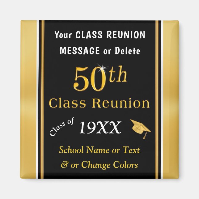 Personalized 50th Cheap Class Reunion Souvenirs Magnet (Front)