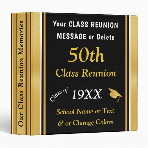 Personalized 50th Class Reunion Scrapbook Memories 3 Ring Binder