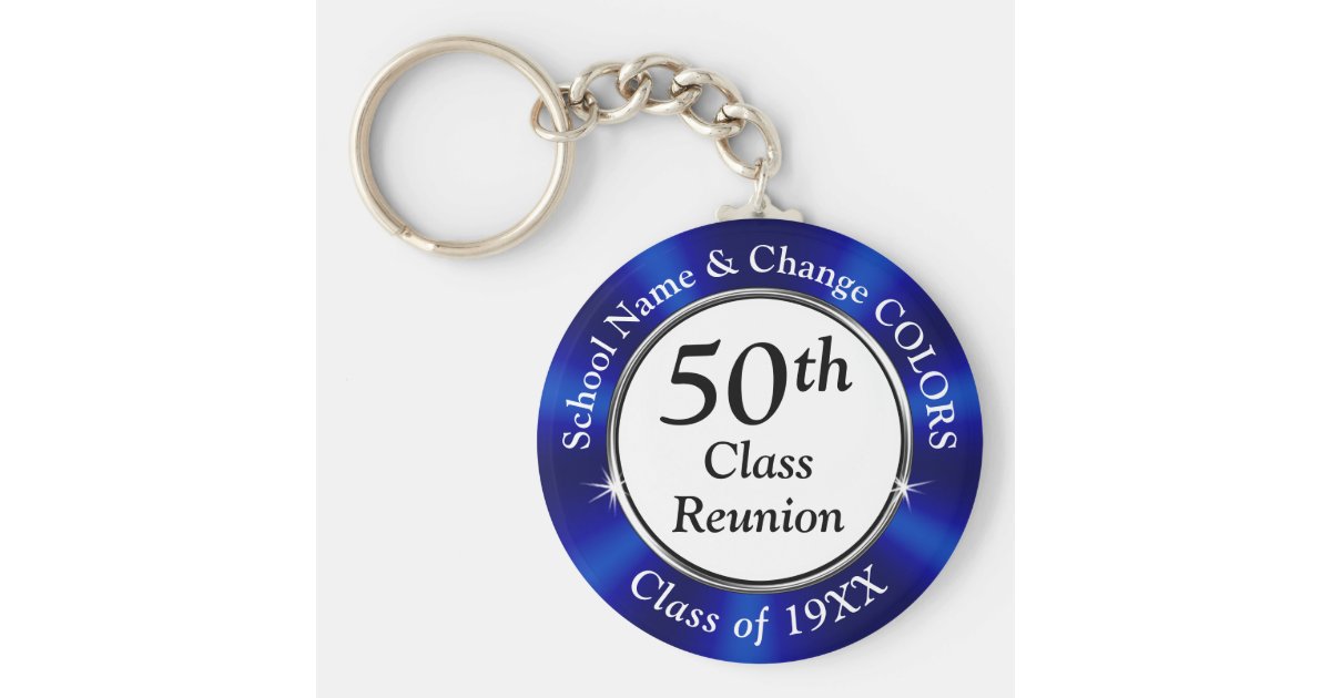 personalized-50th-class-reunion-souvenirs-blue-keychain-zazzle