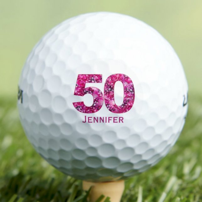 Personalized 50th Gift for Friend – Floral 50 Golf Balls (Creator Uploaded)
