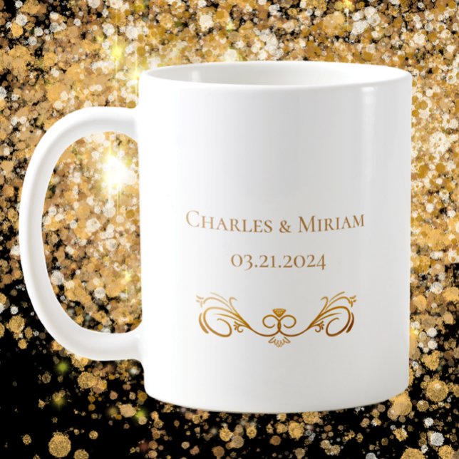 Personalized 50th Golden Anniversary Gift Favor Coffee Mug (Personalize this golden 50th wedding anniversary keepsake gift or anniversary party favor.
)