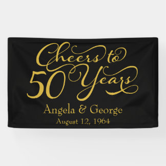 Personalized 50th Golden Wedding Anniversary Banner