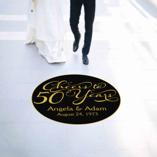 Personalized 50th Golden Wedding Anniversary Floor Decals