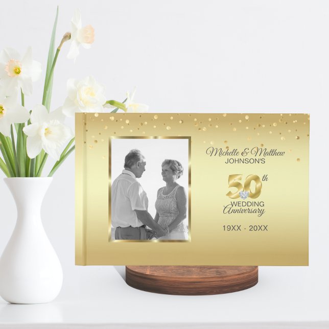 Personalized 50th Golden Wedding Anniversary Guest Book (Creator Uploaded)