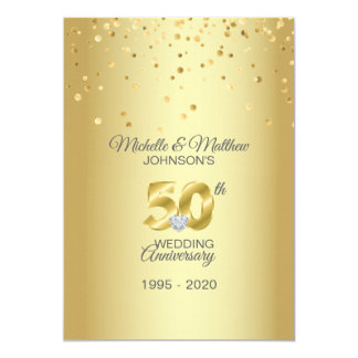Personalized 50th Golden Wedding Anniversary Invitation